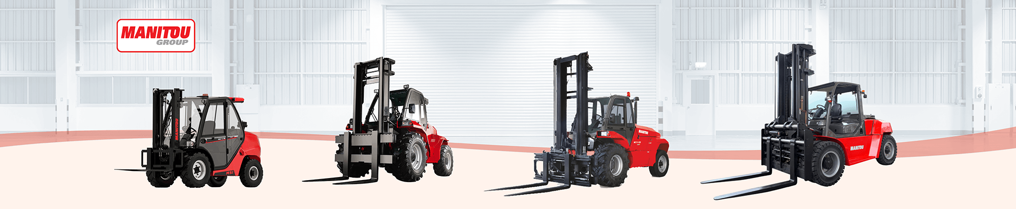 A collection of four Manitou forklifts for diverse applications.
